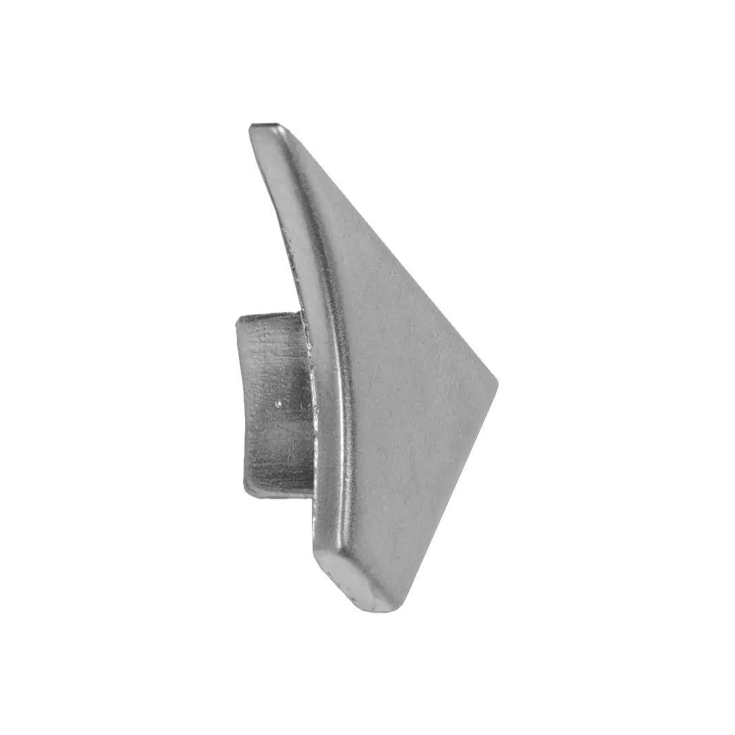 DURAL eindkap rechts T-COVE gegoten metaal geanodiseerd zilver 16mm DURAL eindkap rechts T-COVE gegoten metaal geanodiseerd zilver 16mm