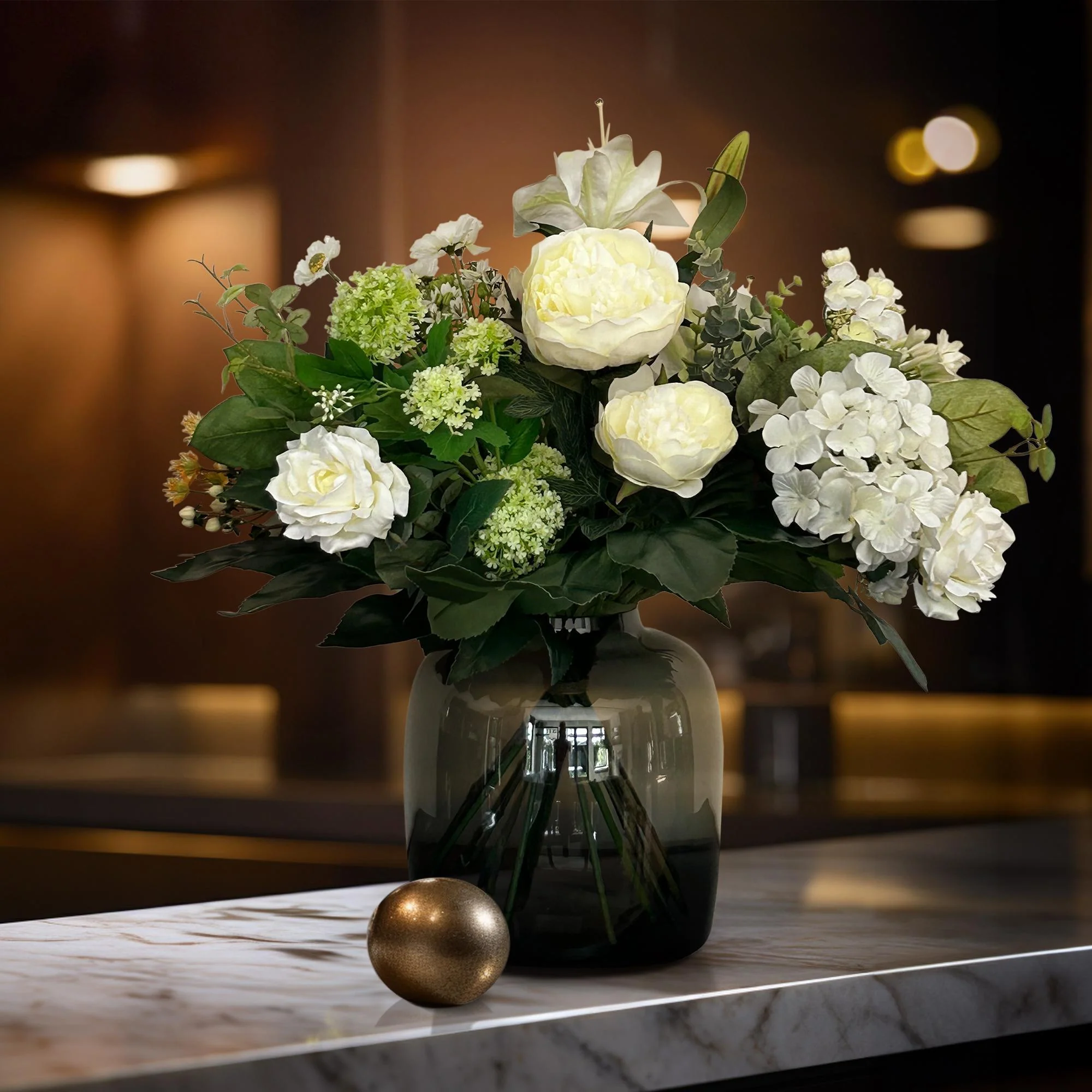 Kunstbloemen – Bouquet M – White Dream – ↑ 60 cm