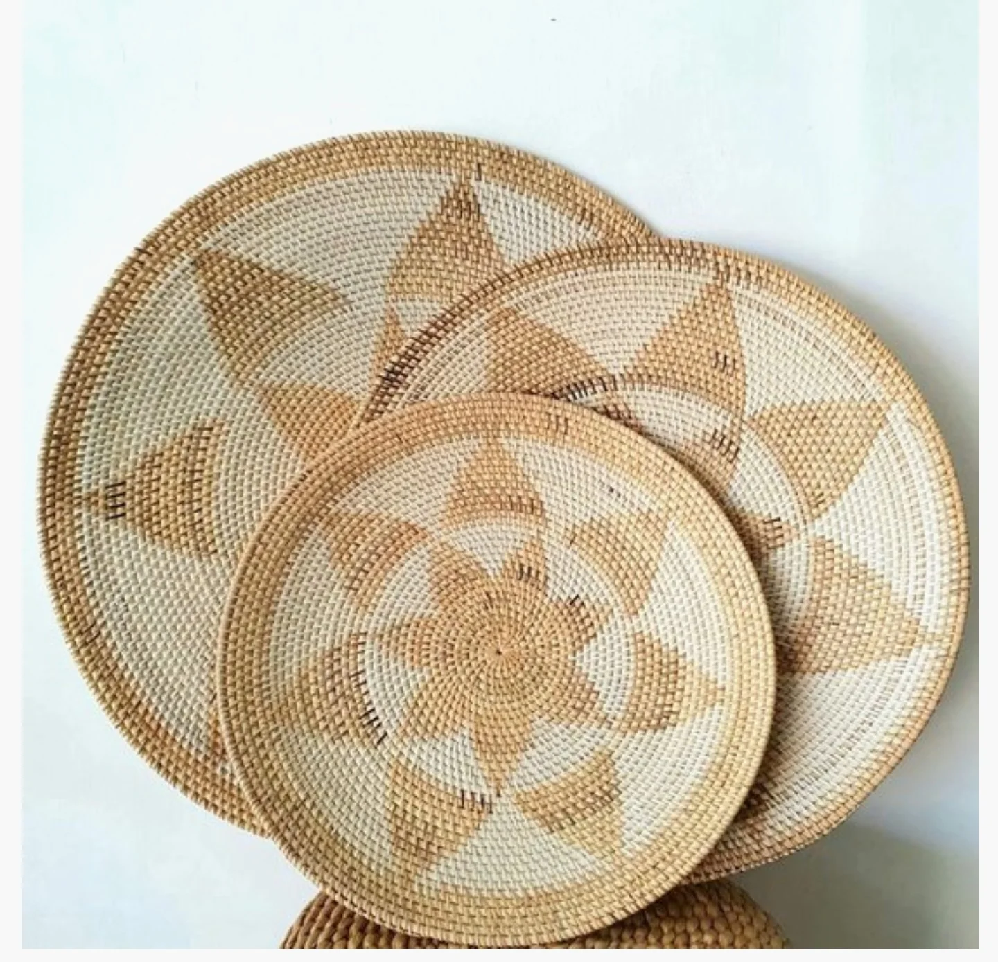 Rotan wandschalen  XL set Bunga